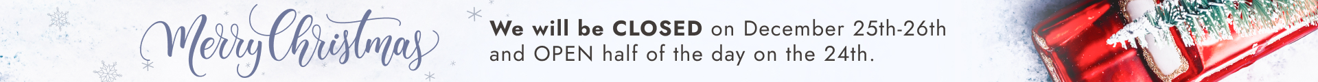 We will be CLOSED on December 25th-26th and OPEN half of the day on the 24th | Absolute Motor Works Inc.